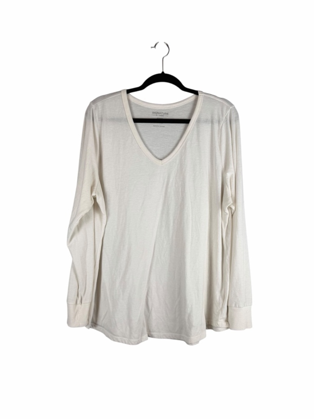 Torrid Signature Jersey Ivory Long Sleeve V-Neck Top Size 2
